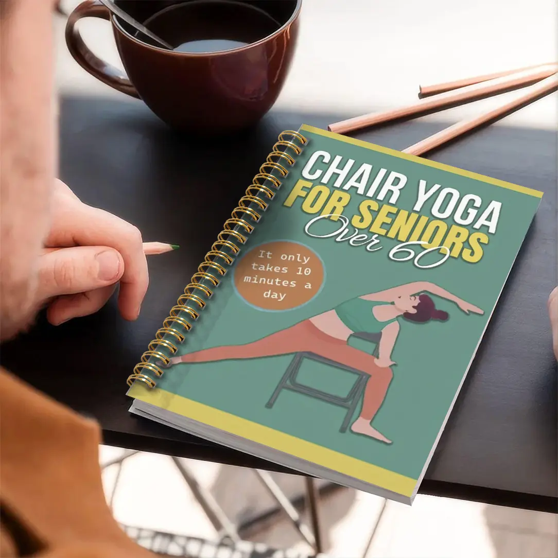 1pc  5.5x8.3in Elderly Chair Yoga Exercise Notebook with Illustrated Poses & Progress Tracking Senior-Friendly Yoga Journal, Durable Spiral Binding for Home Gym, Office & Chair Yoga Classes A5 Spiral Notebook