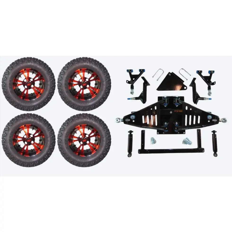 6" Lift Kit Combo with 12" Vampire Red for Yamaha Drive II Electric Golf Carts