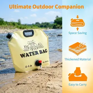8L Thickened Foldable Water Storage Cube with Faucet, BPA-Free, Leakproof & Tightly Sealed, Reusable Large Capacity Portable Bag for Camping, Barbecue and Outdoor Activities
