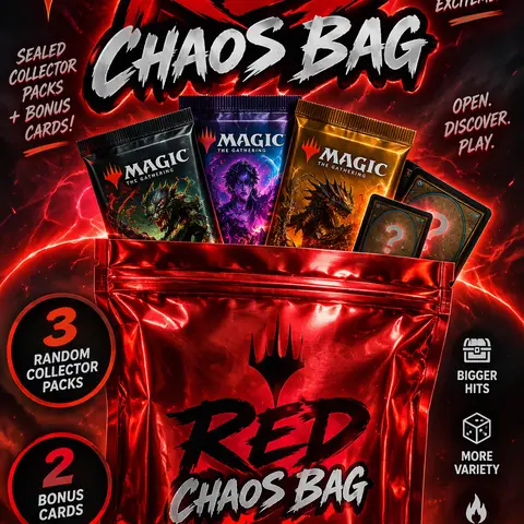 Iceman’s MTG Red Chaos Bags - Random Set of 3 Collector Packs & 2 High End Bonus Cards