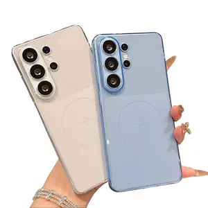 Magnetic Matte Case for Samsung Galaxy S26 Ultra S26 Plus S25 S24 Ultra Plus, compatible with MagSafe, Slim Minimalist Translucent Case with Camera Lens Protector, Soft TPU Cover