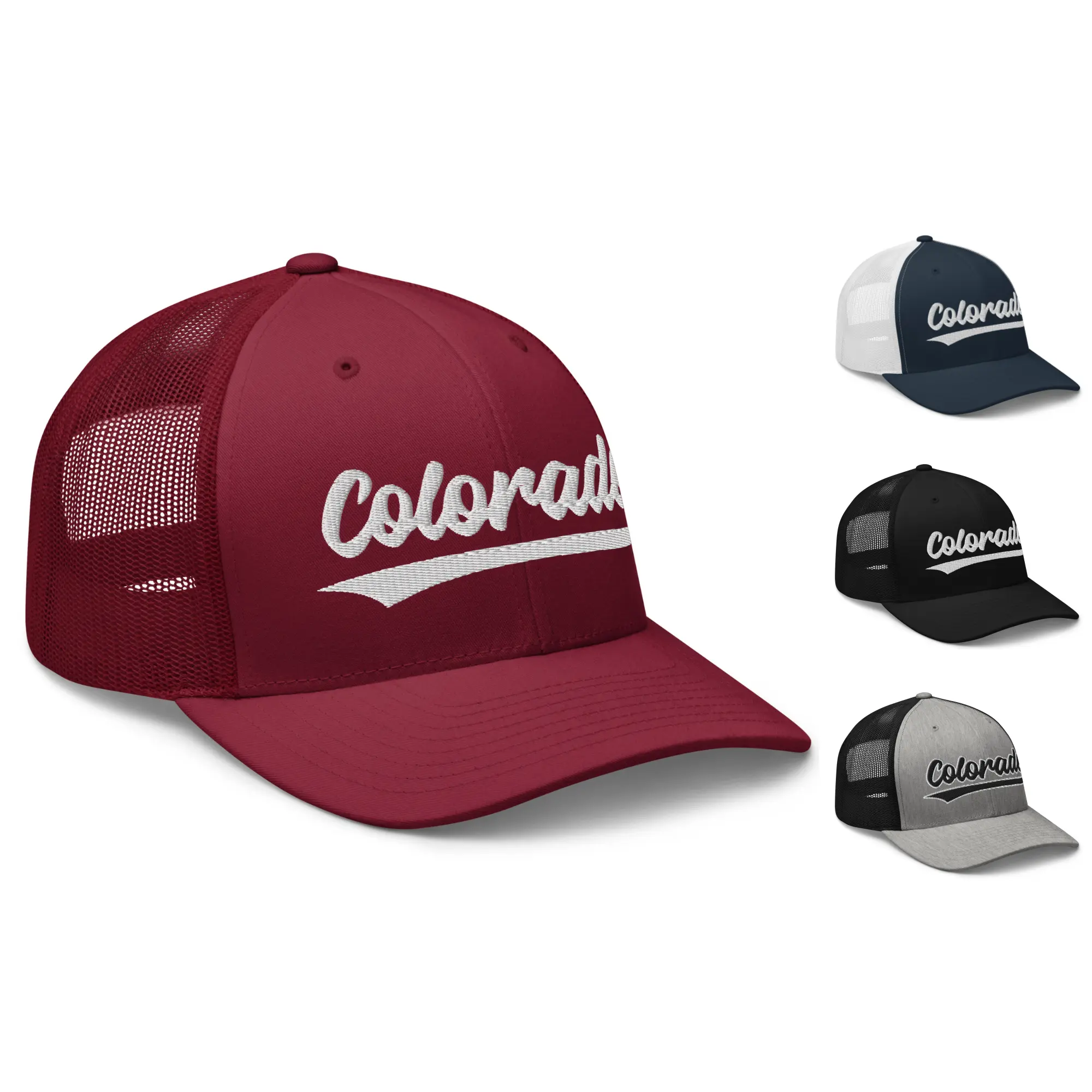 Vintage Colorado Baseball Script Retro Colorado Trucker Cap Hat
