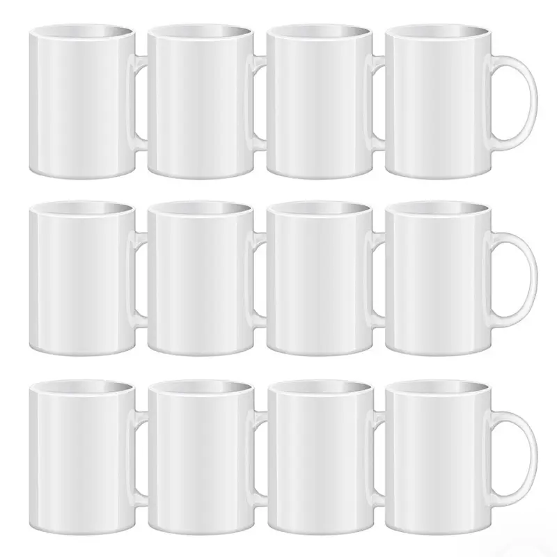 White Ceramic Sublimation Mug 11 oz Customizable Cup for Coffee Tea Latte Milk Hot Cocoa Personalized Design