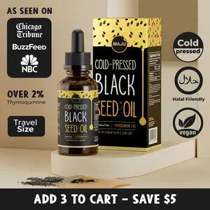 MAJU Black Seed Oil Liquid Dropper (2oz) - Travel Size Nigella Sativa Oil Dropper, High Thymoquinone, Blended Wellness Supplement, Immunity and Digestion Fitness Dietary