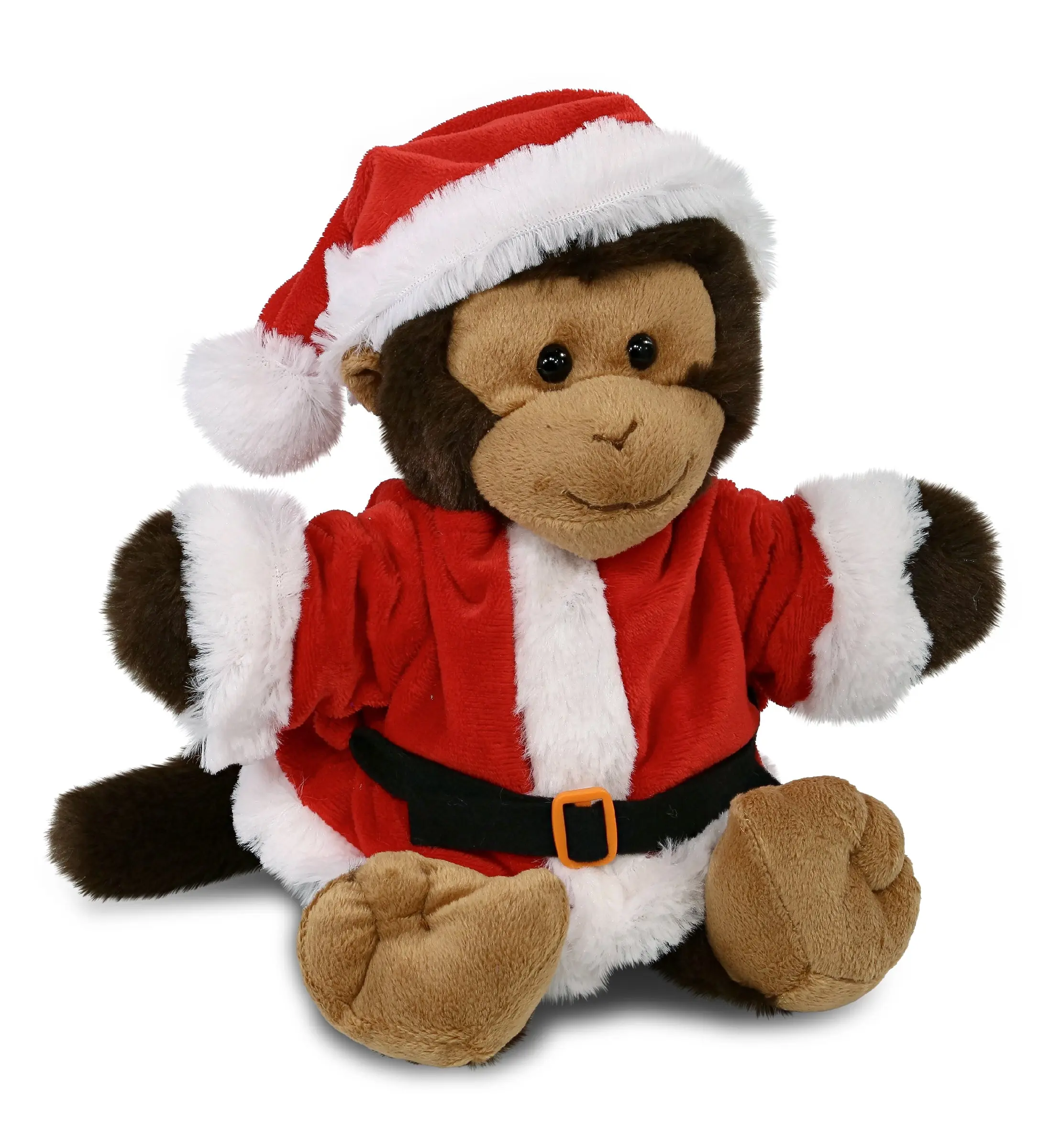 DOLLIBU 9" Santa Monkey Stuffed Animal - Super-Soft Plush Fabric, Cozy Design, Removable Hat, Kids' Stuffed Toy, Stuffed Animals