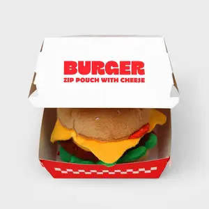 Suck UK Plush Burger Zip Pouch - Cable Organizer - Accessories