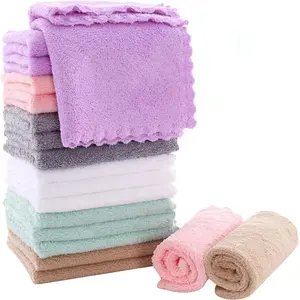 18 Pack Microfiber Cleaning Cloth - Super Absorbent 10 x 10 Inch  Cleaning Rags,  Dish Cloths, Coral Fleece Cleaning Towels, Nonstick Oil Washable  Drying (Multicolor)