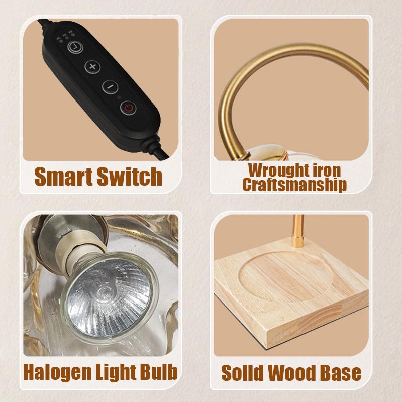 Gold Floral Candle Warmer Lamp with Timer and Height Adjustable Base Safe No Flame Wax Melt Lamp for Continuous Fragrance and Home Aesthetic Enhancement