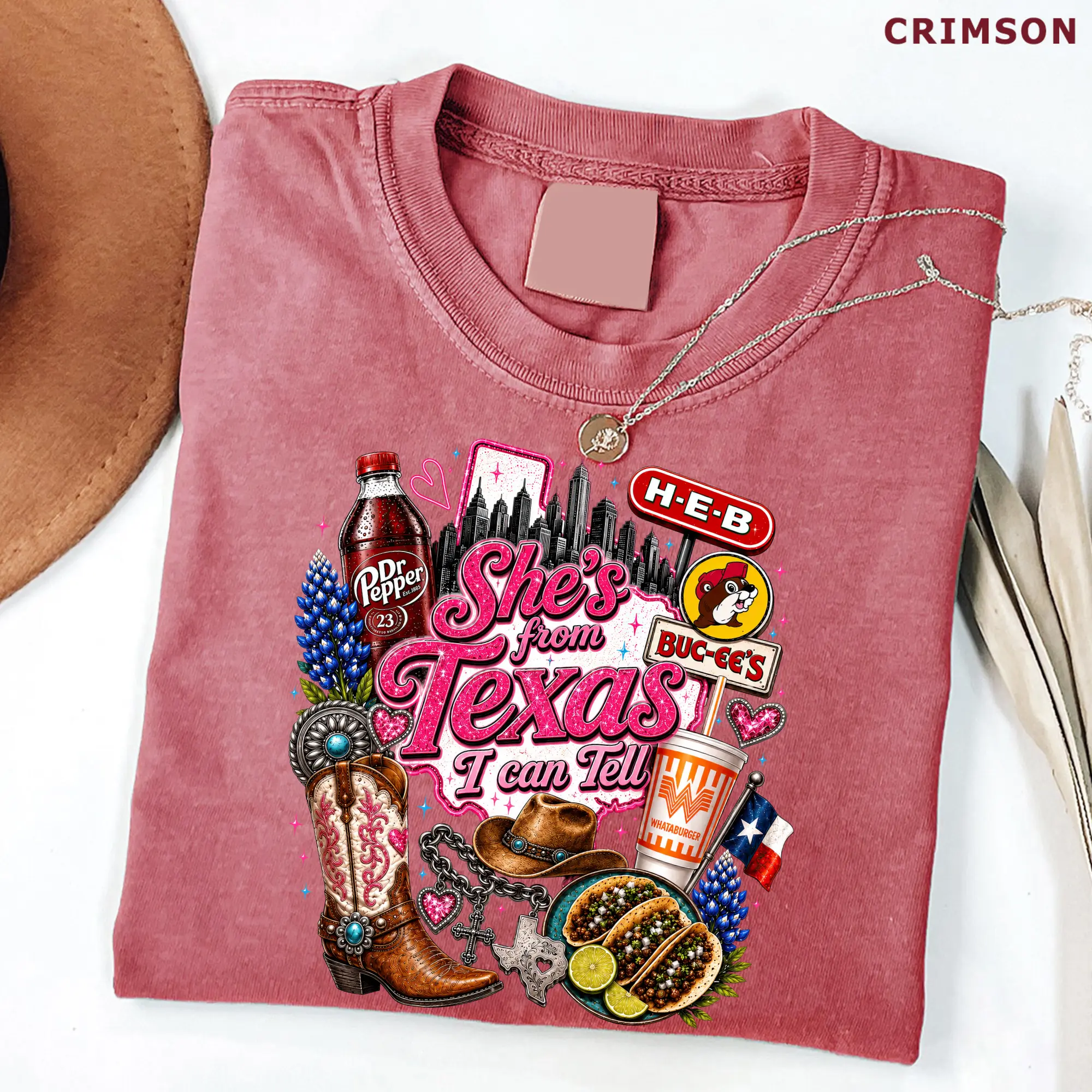 Comfort Colors She's From Texas I Can Tell Shirt, Texas Native Southern Charm Cowgirl Graphic Tee