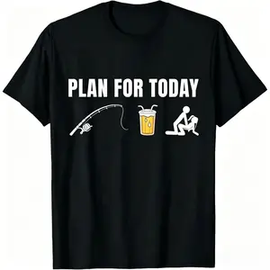 Funny Pontoon Boat Plan for Today Beer Boating Mens T-Shirt,Made in USA tees