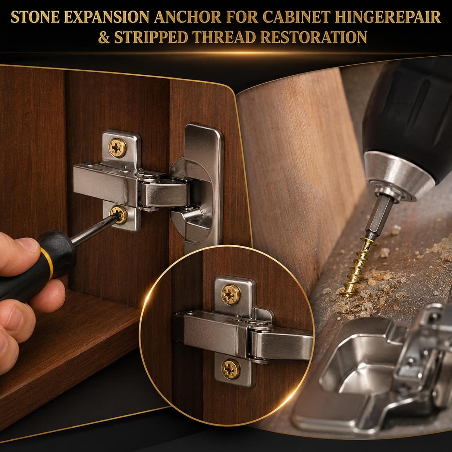 Door Hinge Thread Repair Screws, 6×14mm Short Expansion Wall Anchors, 60Pack/120Pack Stripped Thread Hole Fixer for Cabinet, Tile, Stone & Partition Hinge Mounting Door Hinge Thread Repair Screws, 6×14mm Short Expansion Wall Anchors, 60Pack/120Pack Stripped Thread Hole Fixer for Cabinet, Tile, Stone & Partition Hinge Mounting