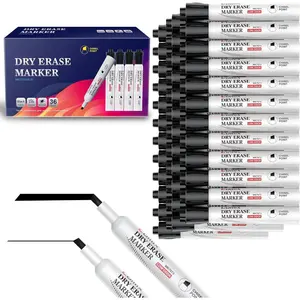 Low Odor Dry Erase Markers Black, 36 Bulk Black Color Whiteboard Markers, Chisel Tip Thick Markers for Classroom, Teachers, Office, School Supplies