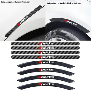 8pcs Car Fender Protection Stickers, Extended Door Bumper Strips, Universal Wheel Rim Scratch Guards, Car Accessories