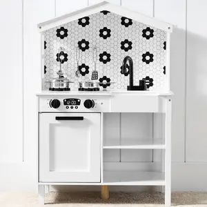 Best Choice Products Pretend Play Wooden Farmhouse Kitchen Set w/ Storage, Clicking Knobs, 5 Accessories Best Choice Products Pretend Play Wooden Farmhouse Kitchen Set w/ Storage, Clicking Knobs, 5 Accessories