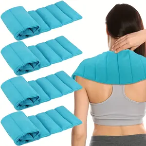 4 PCs Microwave Oven Heating Mat 7x24 Inch Natural Wet Heat Pad Reusable Hot Pack Hot Cold Microwave Heating Wrap for Menstrual Pain Back Neck Muscle Stomach Shoulder Pain Relief