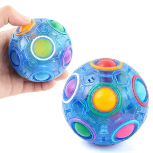 ZIINA Candy-Colored Rainbow Ball, 12-Hole Press-To-Release Anti-Anxiety Novelty Stress Relief Toy, Perfect Christmas And Halloween Gift