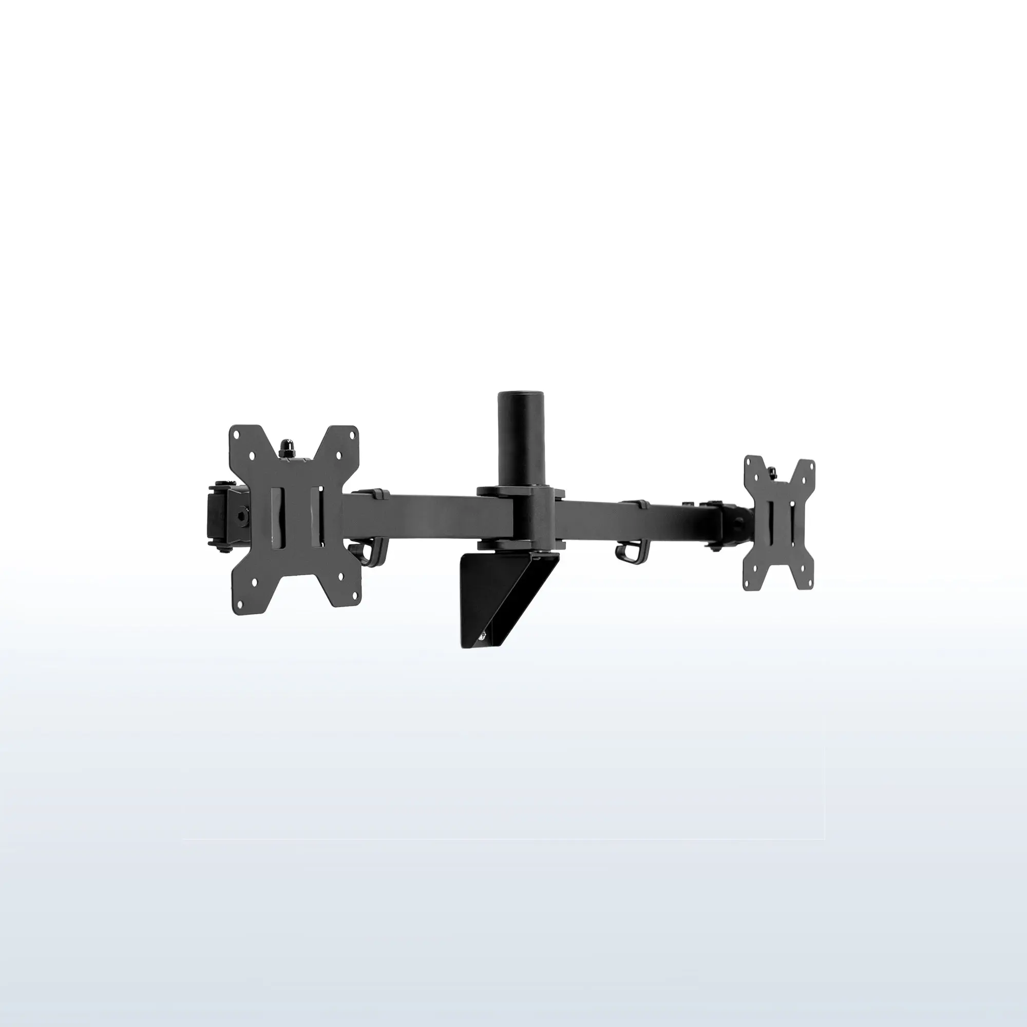 Telescoping Dual Monitor TV Mount Bracket - Adjustable Arm, Extendable, Fits 21” to 32” Screens, Indoor Furniture Accessory for TV Stands & Bedside Tables Setup