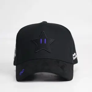 Purple Star STELLAR HATS Black Trucker Hat with Purple Star Design and Adjustable Back for Stylish Outfits