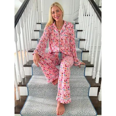 Fall Cozy Queen Wide Leg Pajama Set