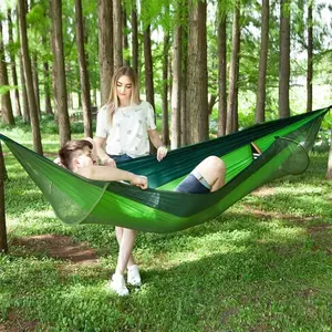 Hammock Camping Portable Travel Hammock with Net, 2 Person Ultra-Lightweight Outdoor Travel Hammocks, Ideal for Camping and Relaxing