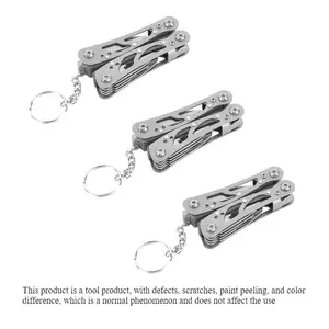 Mini Tool Plier Keychain, Portable Folding Plier Keychain, Multifunctional Tool Plier for Camping, Hunting, Survival, Hiking