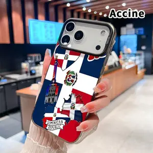 Phone Case for iPhone 17 16 15 14 Pro Max 13 12 11 XR XS Plus Air E Dominican Love Tribute Pattern Full Body Protection Anti-Scratch PC Smartphone Cover Cellphone Protective