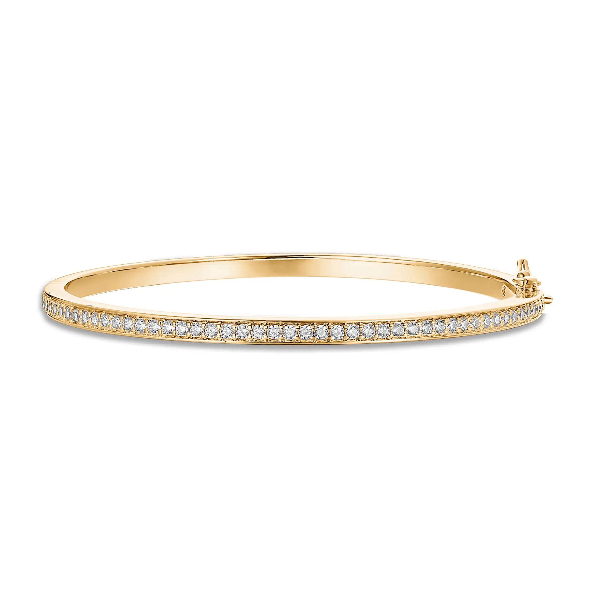PAVOI 14K Gold Plated Cubic Zirconia Bangle Tennis Bracelets for Women - Classic Love Cuff Bangle Bracelets
