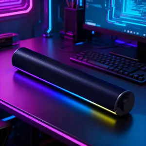 Smart TV Soundbar Speaker with Custom Bass Reflex Port, Compact Design Easy Setup, Home Audio Surround System for TV PC Projector, TV Speakers