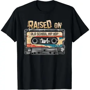 School Hip HOP Tshirt Cassette Graffiti Rap T-Shirt   100% cotton T-shirt