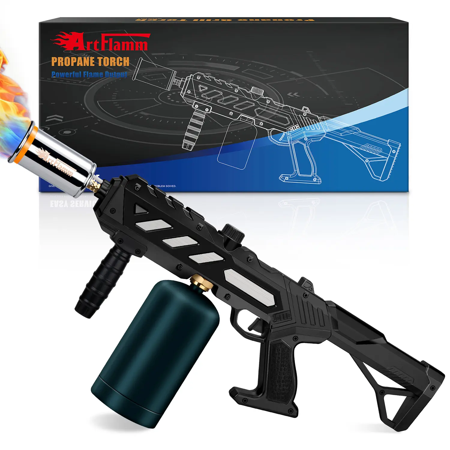 ARTFLAMM Powerful Portable Propane Torch Gun - Kitchen Grill Torch with Detachable, Adjustable Flame, Ideal for BBQ, Welding, Father's Day & Christmas/New Year Gifts (Tank Not Included)