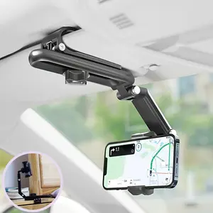 Good Quality New 2025 1080° Multi-Function SunVisor Magnetic Universal 360-Degree Rotating Phone Holder - Retractable for Car Use, Full Coverage - Cellphone, Smartphone