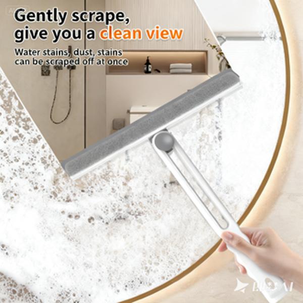 3 in 1 Foldable Window Cleaning Scraper, Squeegee and Scrubber, Multifunctional HouseholdCleaning Tool Glass Mirrors