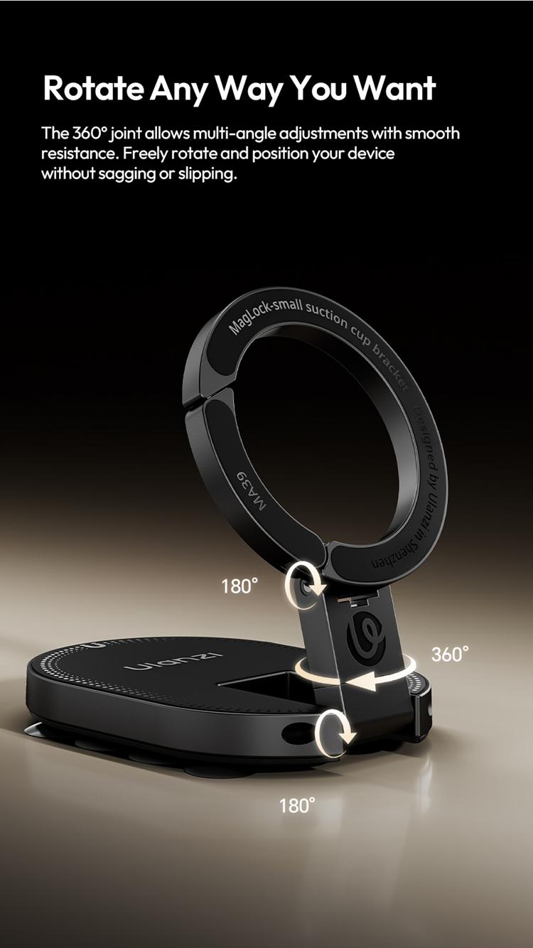 Ulanzi MA39 MagLock Suction Cup Phone Mount Desktop Stand for iPhone 17 16 15 14 with Suction Bottom for Wall Glass