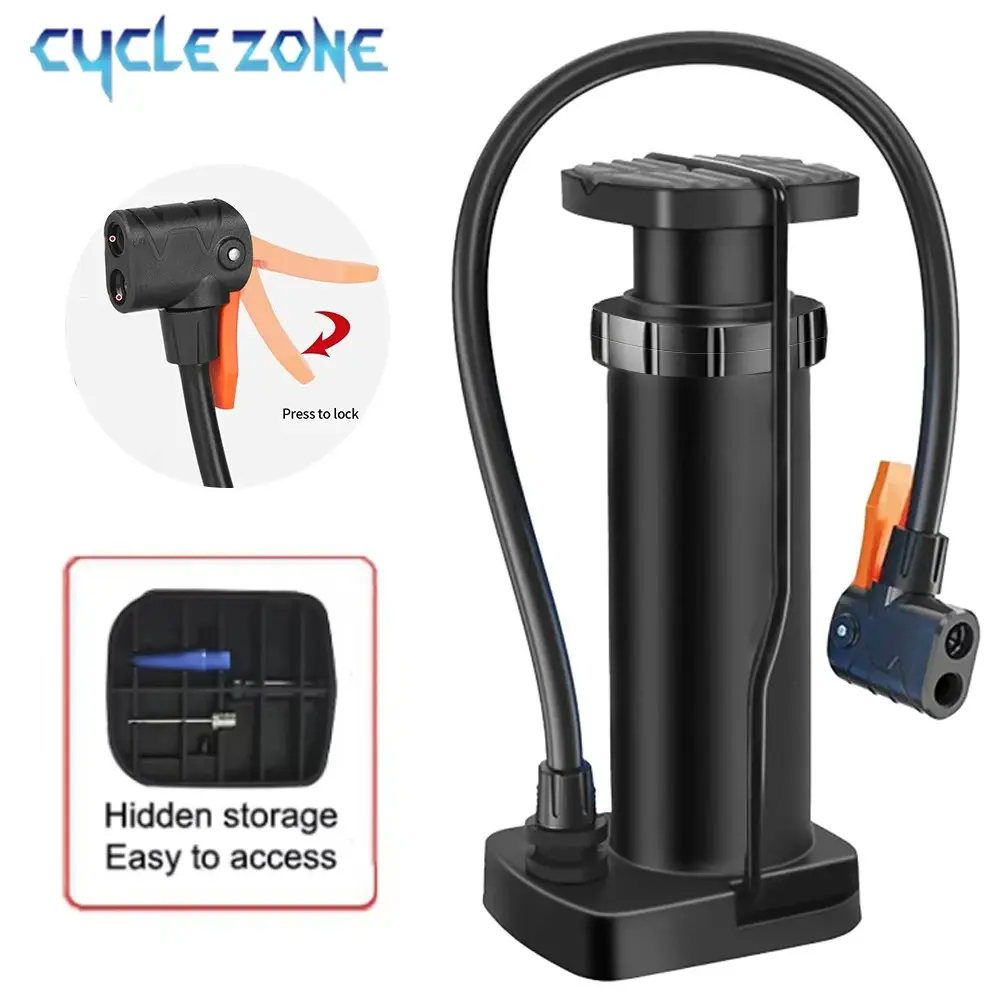 Portable Foot Pump Bike Tire Inflator Universal Schrader Presta Valve Mini Handheld Air Pump for MTB Road Cycling Accessories Bike Pumps