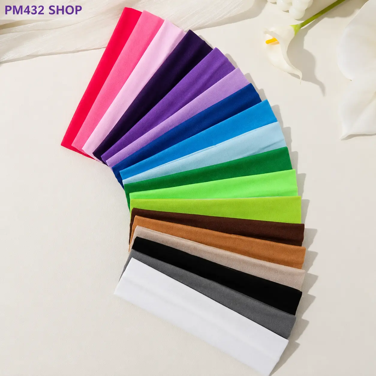 Women’s Multicolor Sports Workout Sweatband Headbands - Elastic, Non-Slip, Absorbent, Sweat-Wicking 1-Size Fitness Hair Accessories for Yoga, Running, All-Season Training, One Size