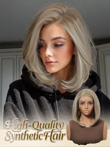 10" Ash Blonde Highlight Bob Wig | 13x4 HD Lace, Heat Resistant Synthetic, Heat Resistant Wigs