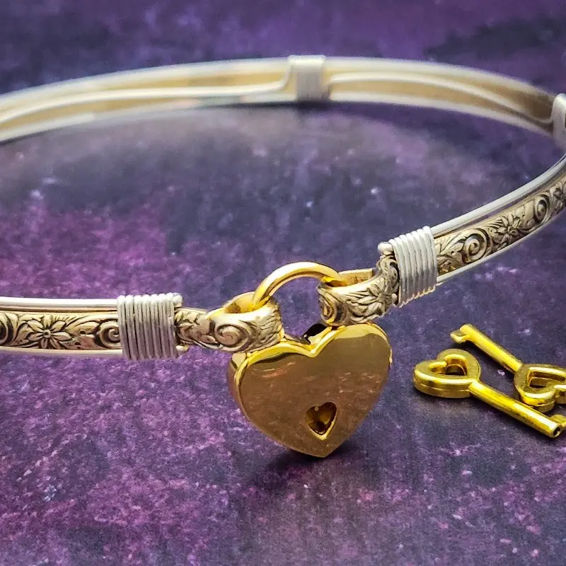 WILD FLOWER Gold with Sterling Accents Day & Locking Submissive Collar
