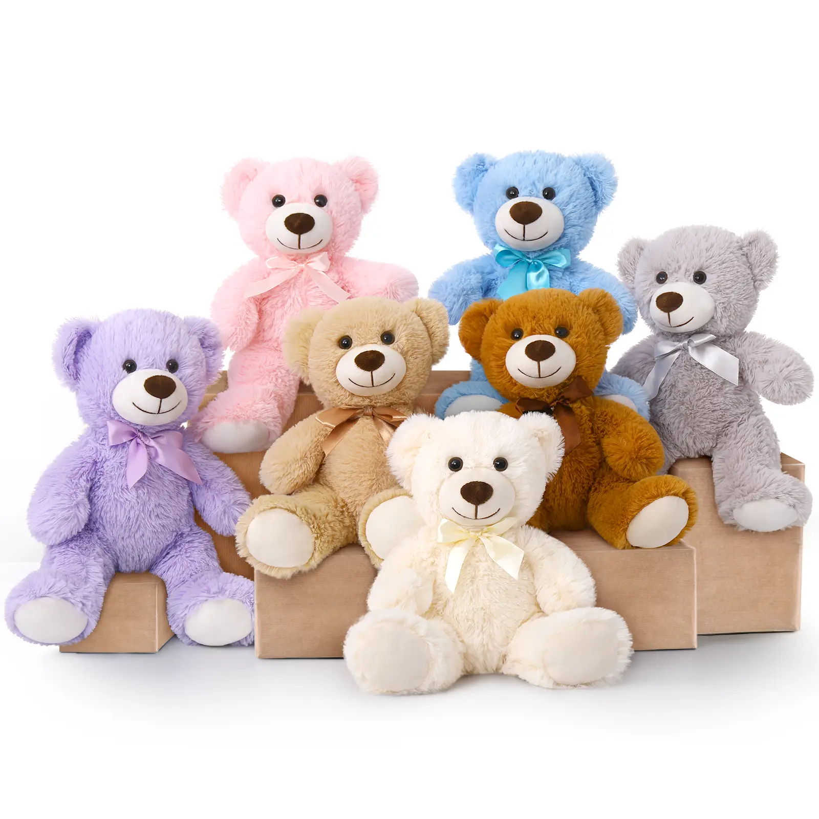 14'' Cute Teddy Bear Stuffed Animal Dark Brown Bear Plush Toy