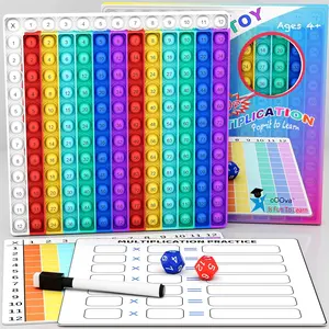 Multiplication Chart Pop It - Multiplication Game Board 12x12 Times Table Math Game Board for Kids Learning Educational Multiplication Machine Toy