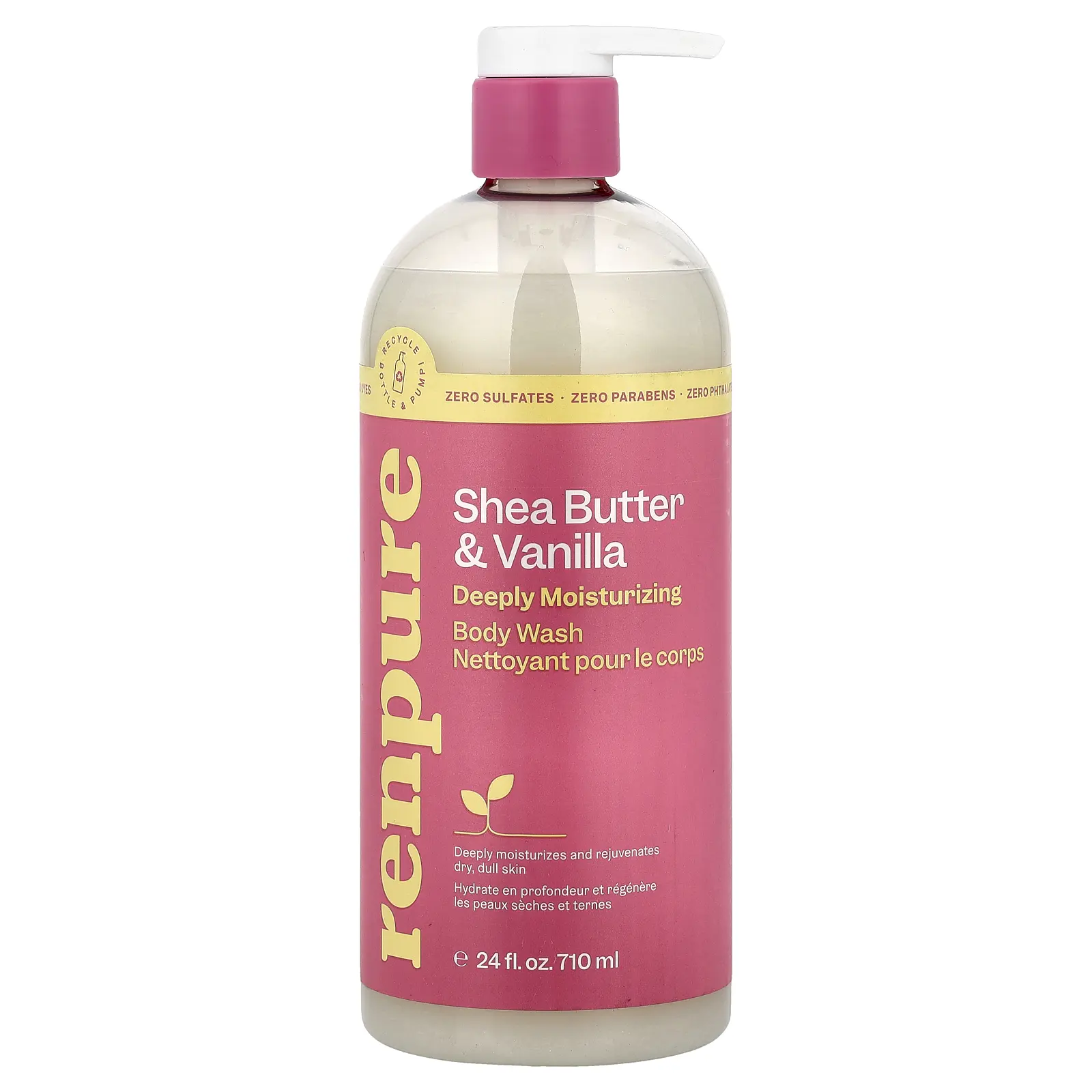 Renpure Shea Butter & Vanilla, Deeply Moisturizing Body Wash, 24 fl oz (710 ml)