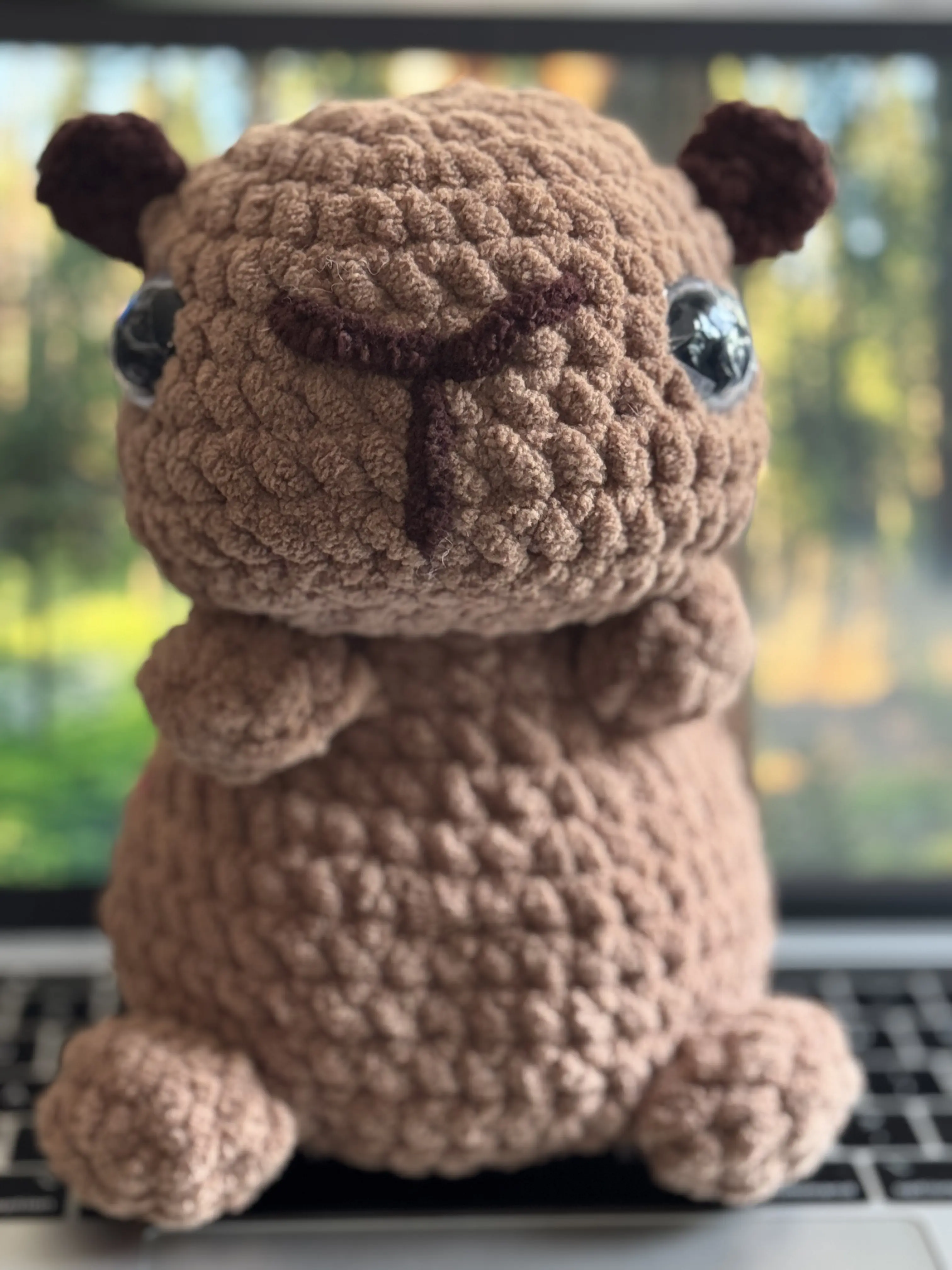 Knitting & Crochet Cuddly Plushie Cappycabra - Soft Brown Stuffed Animal with Adorable Design
