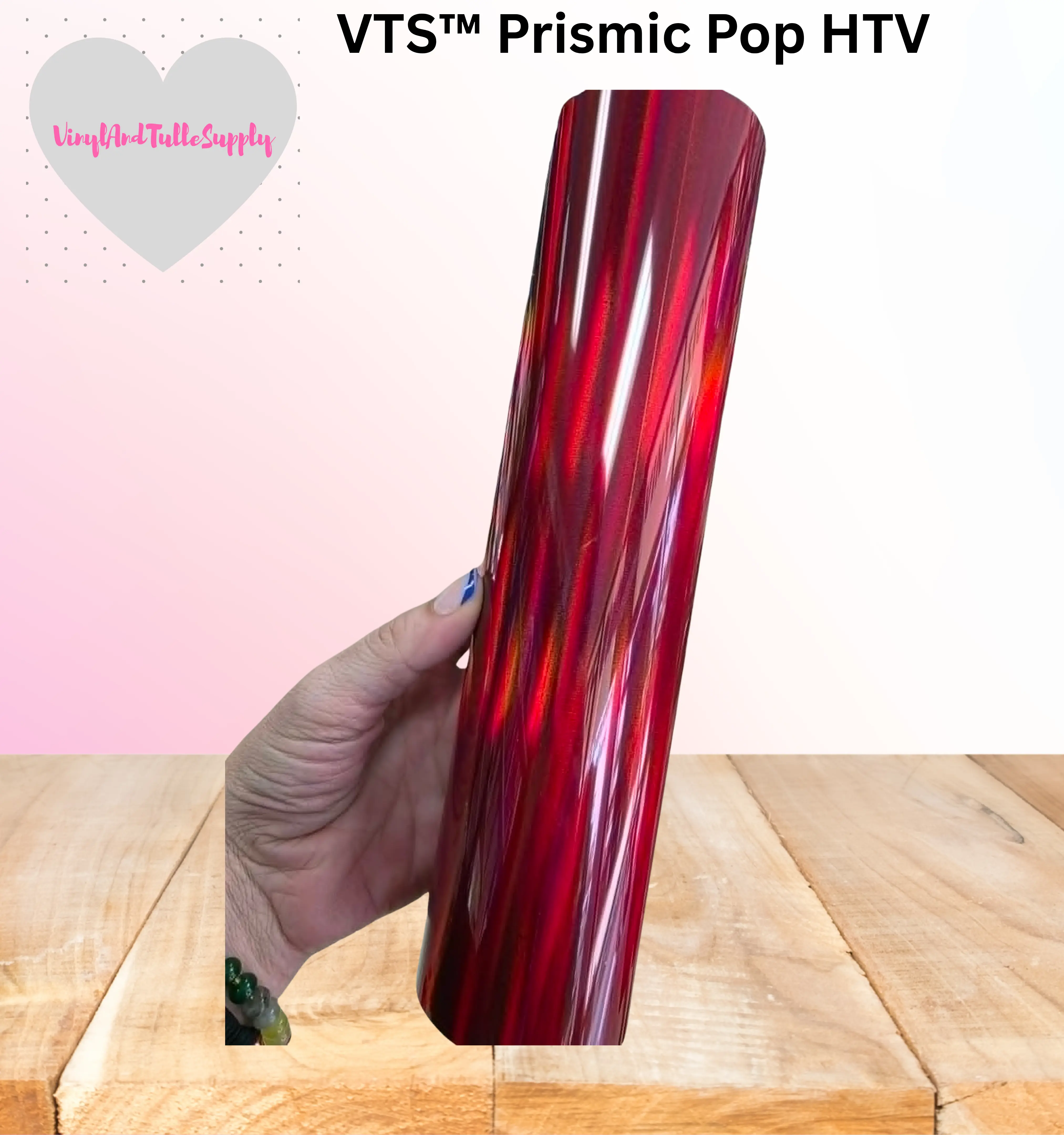 VTS™ PrismicPop HTV | 3D Holographic Heat Transfer Vinyl - Red