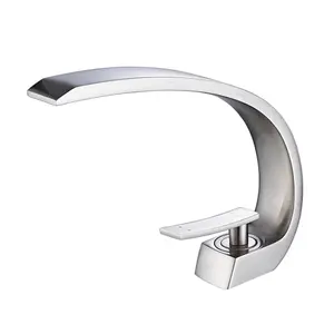 YYDS Brushed Nickel Bathroom Faucet,Faucet for Bathroom Sink, Single Hole Bathroom Faucet Modern Single Handle Vanity Basin Faucet