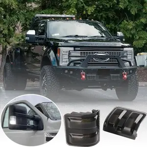 💡🚗 2PCS Dual Color LED Side Mirror Marker Lights Truck Mirror Lights | For Ford F250 F350 F450 F550 Super Duty 2008-2016 ✅96 SMD 2835 ✅White Running + Dynamic Amber Turn Signal ✅IP65 Waterproof ✅Plug & Play