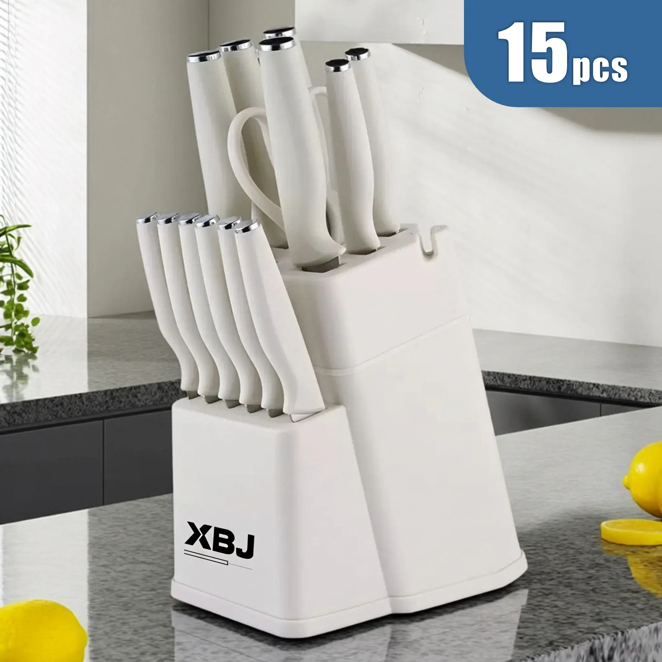 15-piece white knife set