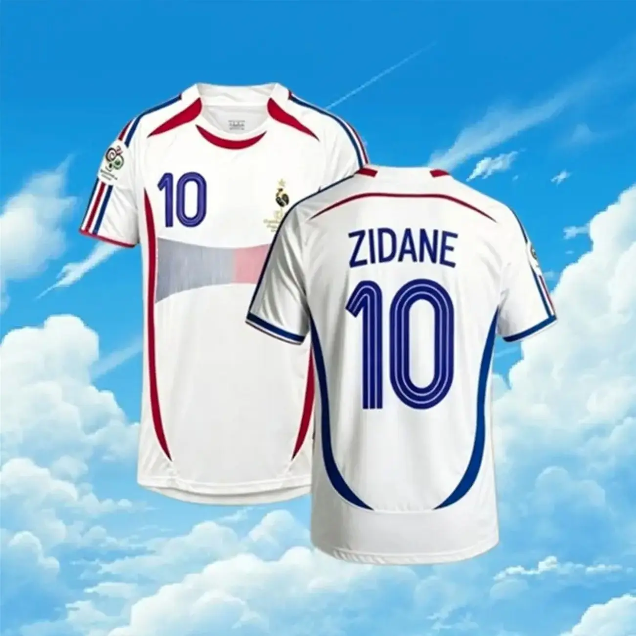 2006 France Away No.10 Zidane Short sleeve Soccer jersey