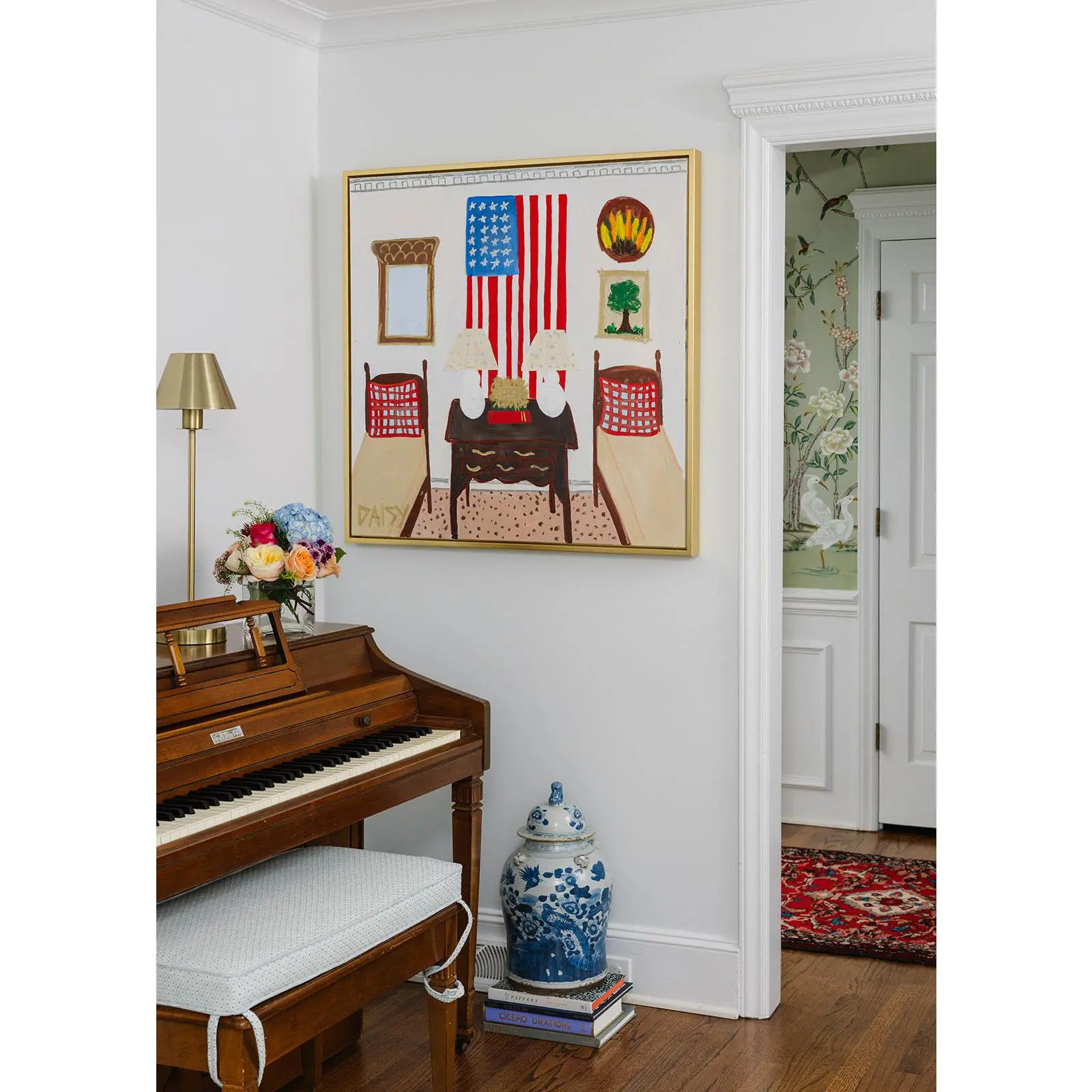 36x36 "American Boys" | Original Still Life Painting by Megan Daisy Milner