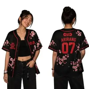 Custom Bangtan Baseball Jersey Arirang, Kpop Gift for Bangtan Fans, V-neck Bangtan Shirt, Bangtan World Tour 2026 Merch Army Jersey