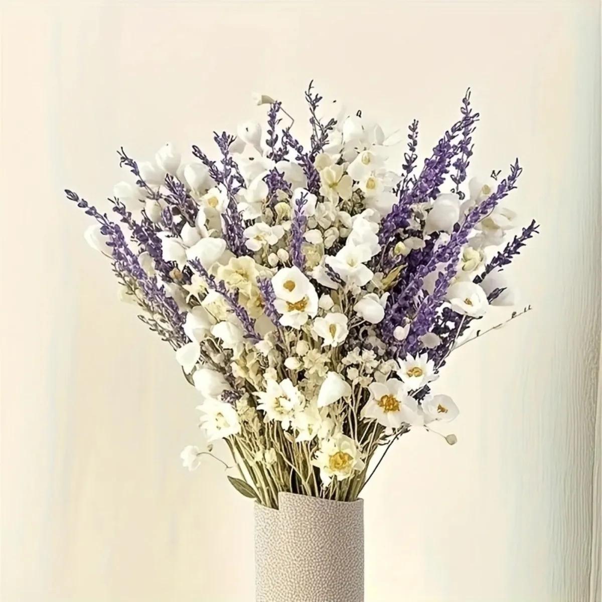 65pcs Dried Flower Bouquet Lavender and Sunflower Bouquet DIY Home Decor Elegant Mix Bouquet