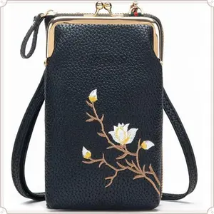 Women Crossbody Phone Bags for Mobile Cell Phone Holder Pocket Wallet PU Leather Sling Wallet for Women Girls Ladies Mini Shoulder Bags with Credit Card Slots